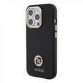 Guess Silicone Case with 4G Strass Logo Case - Black - iPhone 15 Pro