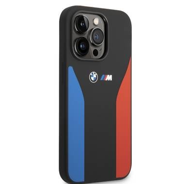 BMW M Silicone Case with Blue & Red Strips for iPhone 15 Pro