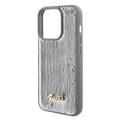 Guess Sequin Script Case with Guess Metal Logo - Silver - iPhone 15 Pro Max