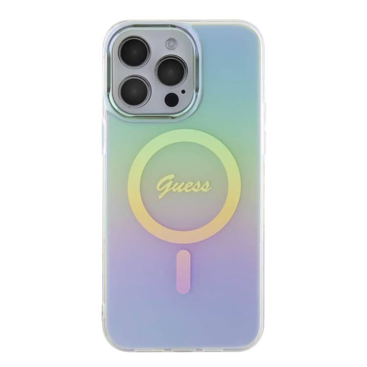 Guess IML Magsafe Case  - Turquoise - iPhone 15 Pro