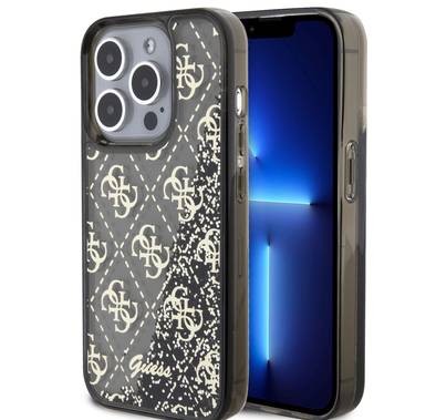 Guess Liquid Glitter Case with 4G Pattern - Black - iPhone 15 Pro Max