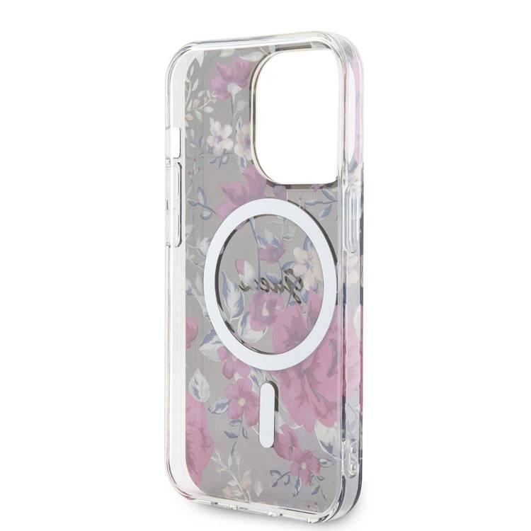 Guess Magsafe IML Case with Flower Pattern - Kaki - iPhone 15 Pro