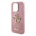 Guess Fixed Glitter Case with Big 4G Logo - Pink - iPhone 15 Pro