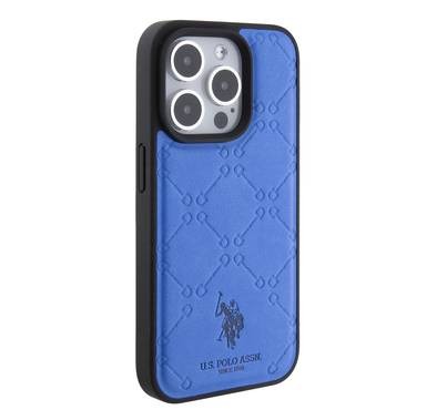 U.S.Polo Assn. PU Leather HS Pattern Case for iPhone 15 Series - Blue - iPhone 15 Pro
