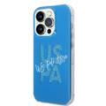 U.S.Polo Assn. IML Glitter Script Hard Case for iPhone 15 Pro Max - Blue