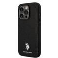 U.S.Polo Assn. PU Leather HS Pattern Case for iPhone 15 Series - Black - iPhone 15 Pro Max