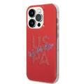 U.S.Polo Assn. IML Glitter Script Hard Case for iPhone 15 Pro - Red