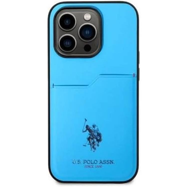 U.S.Polo Assn. PU Card Slot DH Hard Case  - Blue - iPhone 15 Pro Max