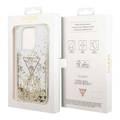 Guess HC Liquid Glitter Case with Triangle Guess Logo - Transparent - iPhone 15 Pro