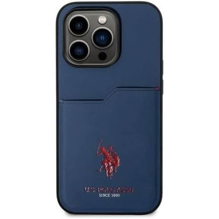 U.S.Polo Assn. PU Card Slot DH Hard Case  - Navy - iPhone 15 Pro Max