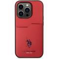 U.S.Polo Assn. PU Card Slot DH Hard Case  - Red - iPhone 15 Pro