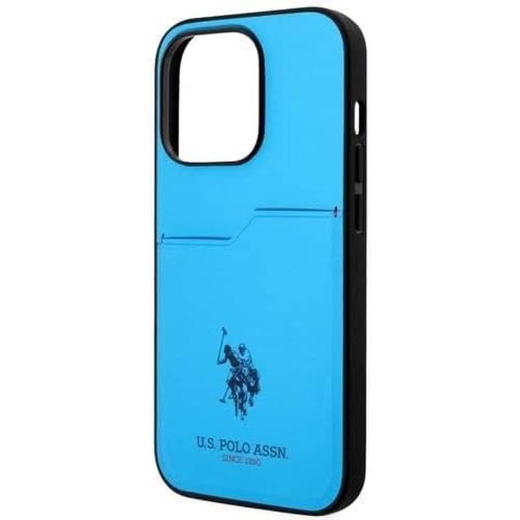 U.S.Polo Assn. PU Card Slot DH Hard Case  - Blue - iPhone 15 Pro