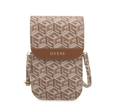 Guess Gcube Stripe Wallet Bag - Brown