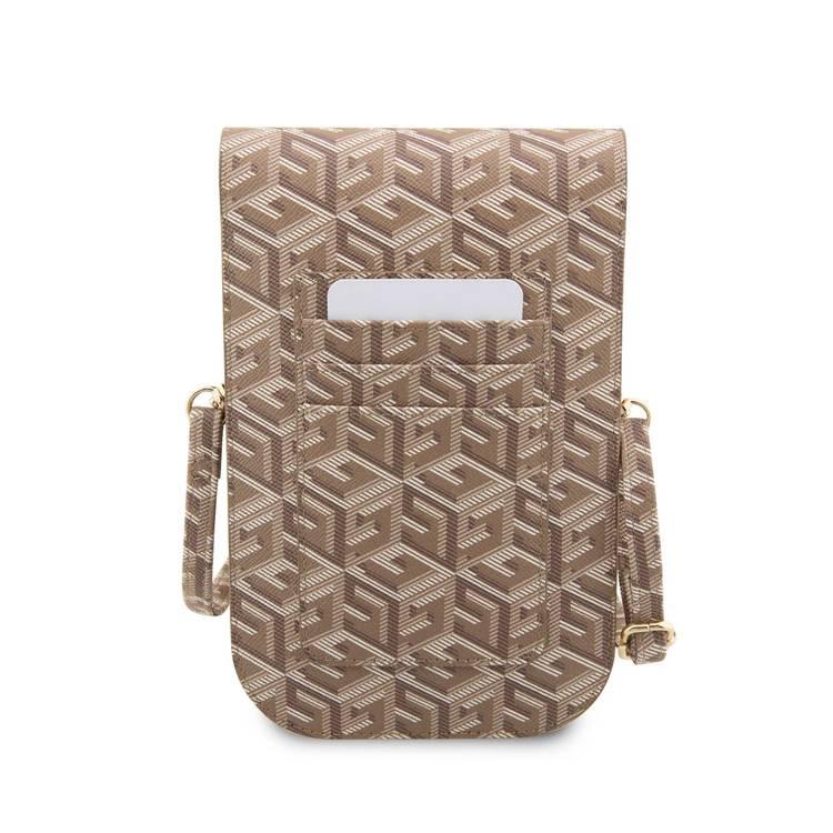 Guess Gcube Stripe Wallet Bag - Brown