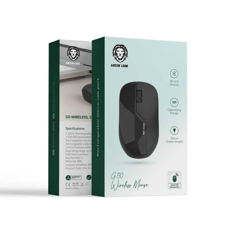 Green Lion G730 Wireless Mouse  - Black