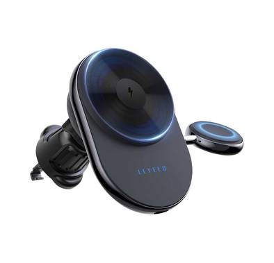 Levelo Siena 2 In 1 Black Wireless Car Charger