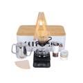 Green Lion G-70 600ml Black 8 in 1 Coffee Maker Set Metal Box with Wood Handle - White
