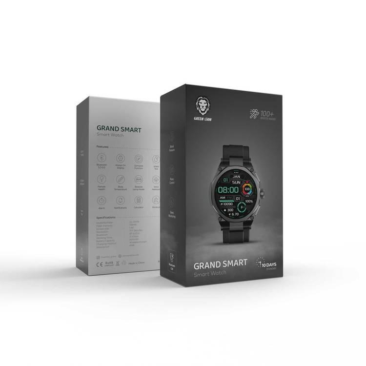 Green Lion Grand Smart Watch with Black Case - Black