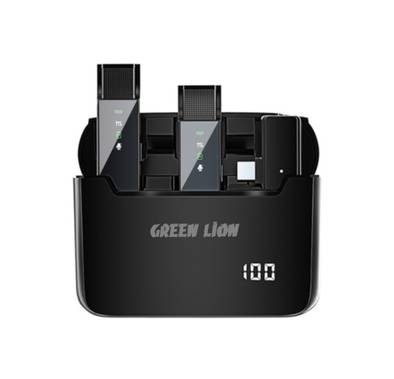 Green Lion 2 in 1 Digital Display Microphone ( Lightning Connector ) - Black