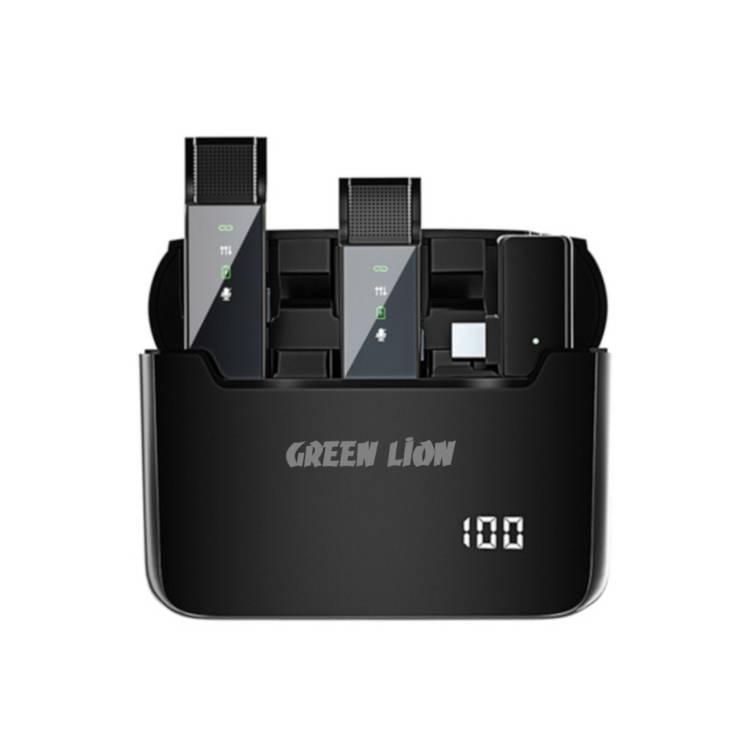 Green Lion 2 in 1 Digital Display Microphone ( Lightning Connector ) - Black