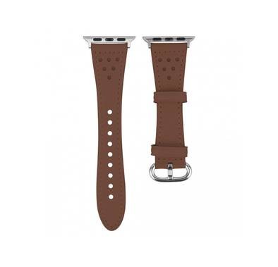 Devia Slim Leather Watch Band 38/40mm - Brown