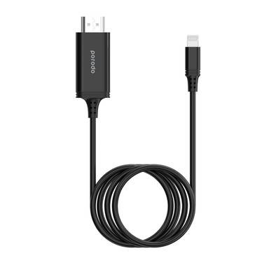 Porodo Lightning to HDMI Cable - Black - 2m to 3.9m