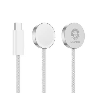 Green Lion Ultra Magnetic Charging Cable (Type-C Interface)3W for iWatch Series - White