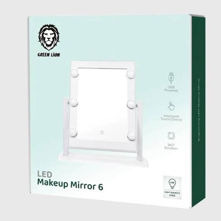 Green Lion Brightening 6 Led Makeup Mirror - White
