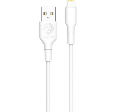 كابل Green Lion PVC USB-A إلى Lightning Wide بطول 1 متر - أبيض