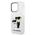 Karl Lagerfeld iPhone 15 Series IML Glitter NFT Karl & Choupette Hard Case  - Clear - iPhone 15 Pro