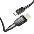 Porodo Braided 1M PD20W USB-C to Lightning Fast charging Cable - Black