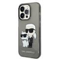 Karl Lagerfeld iPhone 15 Series IML Glitter NFT Karl & Choupette Hard Case  - Black - iPhone 15 Pro