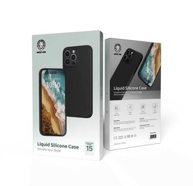 Green Lion iPhone 15 Pro Max For Liquid Silicone Case - Black