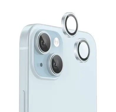 Green Lion iPhone 15 / iPhone 15 Plus لعدسة الكاميرا HD Plus - أزرق فاتح