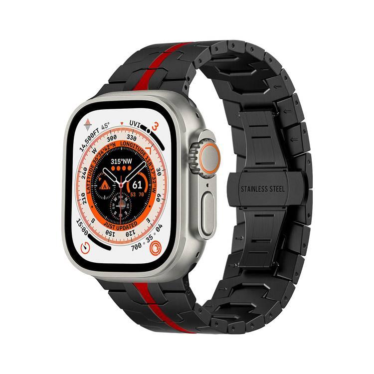 Levelo Eclipse 49MM Metal Watch Strap For Apple Watch  - Black / Red