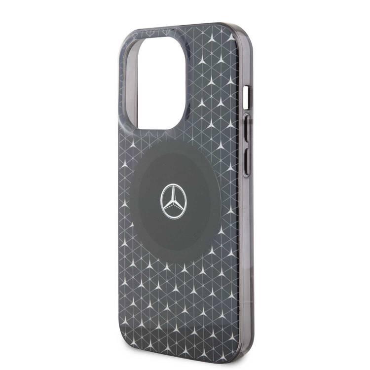 Mercedes-Benz iPhone 15 Pro Magsafe Double Layer Case With Mini Stars Pattern - Black