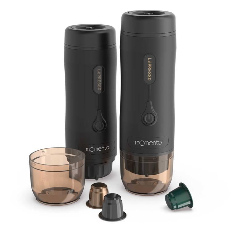 LePresso Momento 2.0 Portable Espresso Ground & Nespresso Compatible 75W 2500mAh - Black