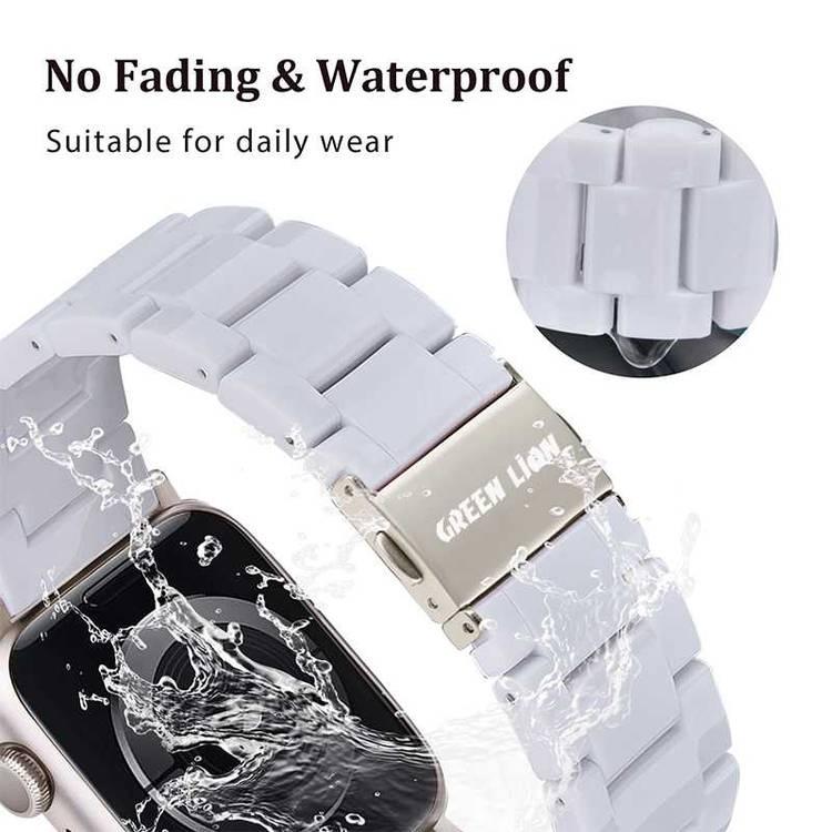 Green Lion Resin Watch Band For Apple Watch 42/44/45/49MM - White