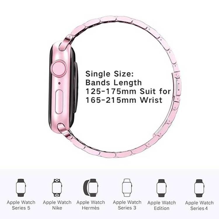 Green Lion Link Stainless Steel Strap For Apple Watch 42/44/45/49MM - Rose Gold