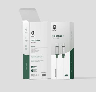 Green Lion PVC USB-C to Type-C Wide Cable  1M PD 60W - White