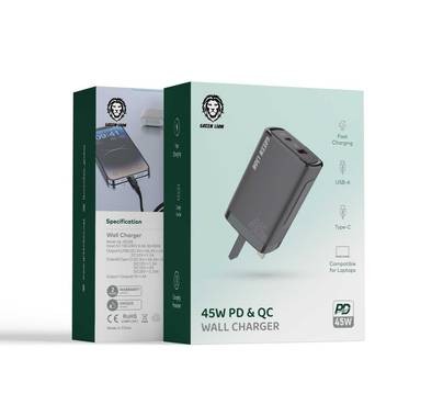 Green Lion 45W PD & QC Wall Charger  - Black