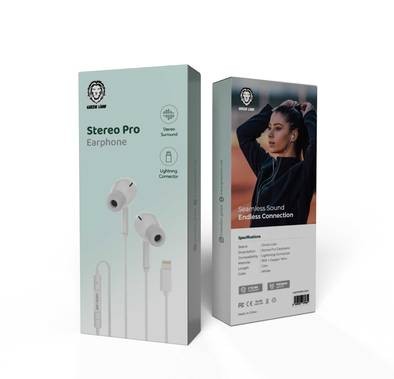 Green Lion In-ear Wired Stereo Pro Earphone with Lightning Connector  - White