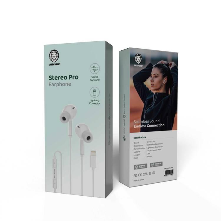 Green Lion In-ear Wired Stereo Pro Earphone with Lightning Connector  - White