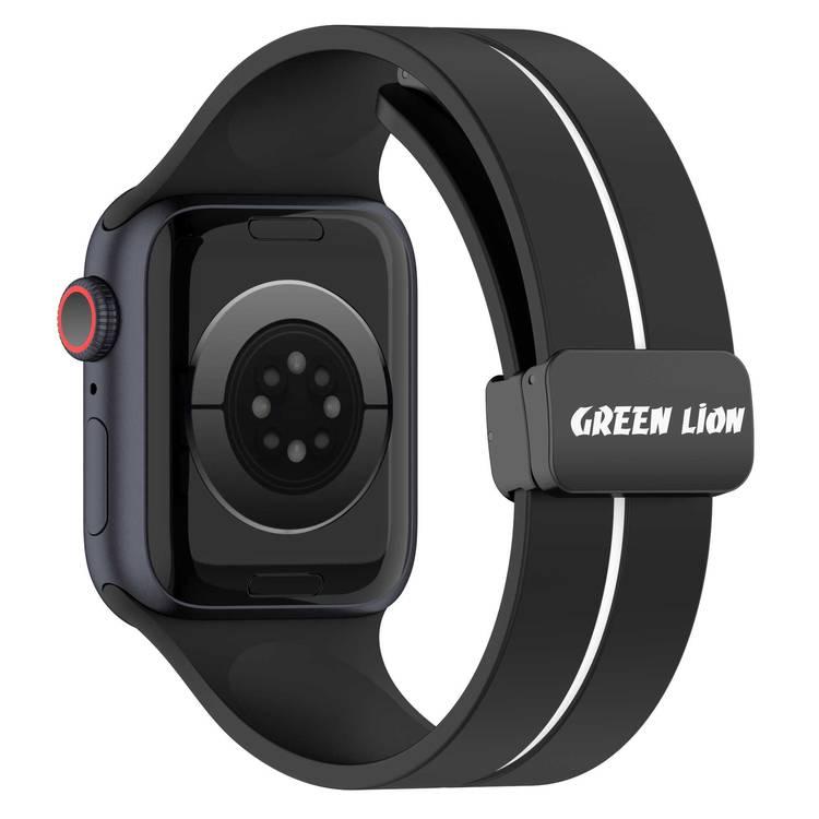 Green Lion Silicone Loop Strap For Apple Watch 42/44/45/49MM - Black
