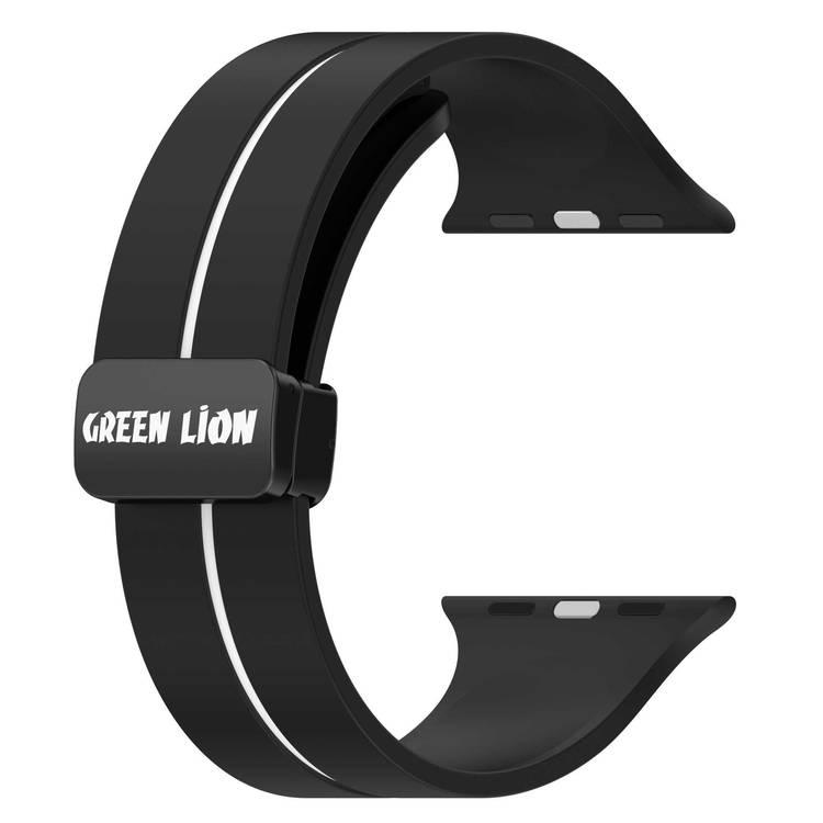 Green Lion Silicone Loop Strap For Apple Watch 42/44/45/49MM - Black