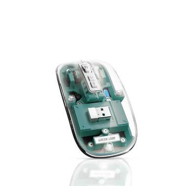 Green Lion Transparent Mouse 2400DPI 400mAh - Green
