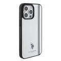 U.S. Polo Assn. iPhone 15 Pro Max For PU Leather Case with DH Tricolor Line - White