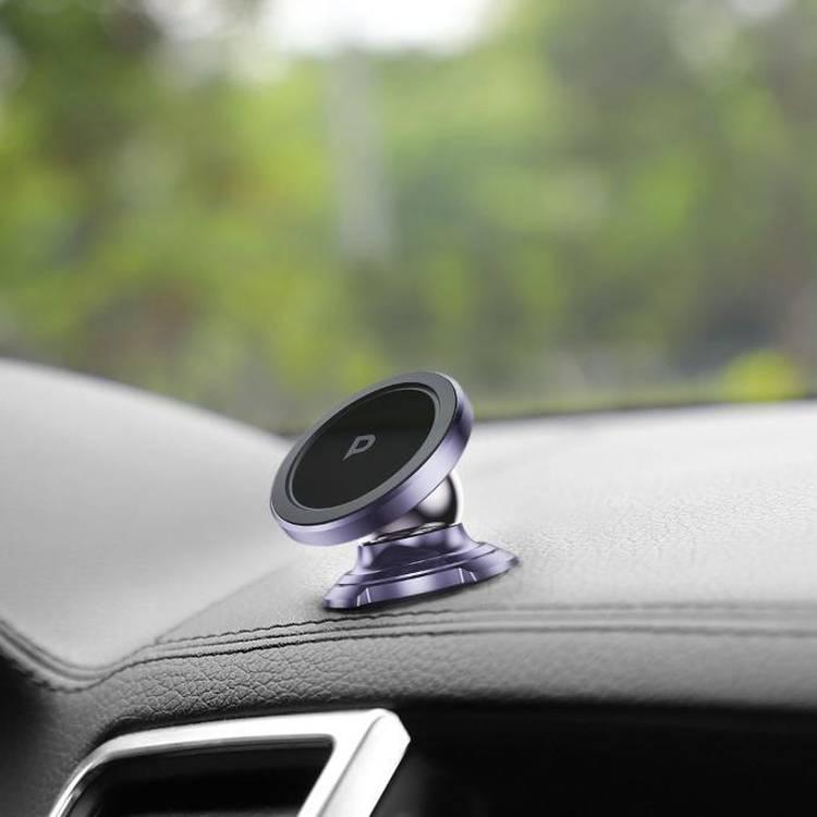 Powerology Heavy Duty Magnetic Car Mount 360 Rotatable with 3M Metal Plates - Purple