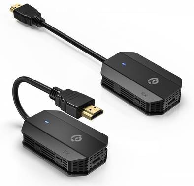 Powerology Wireless HDMI Mirroring Adaptor Pair with USB-C Cable - Black