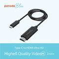 Porodo Blue Type-C to HDMI Ultra HD Cable 2M 4K - Black